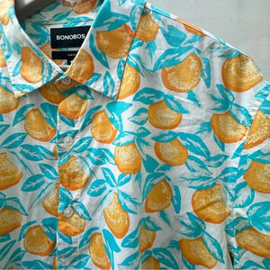 Bonobos || Novelty Tangerines Printed Short Sleeve Button Down XL